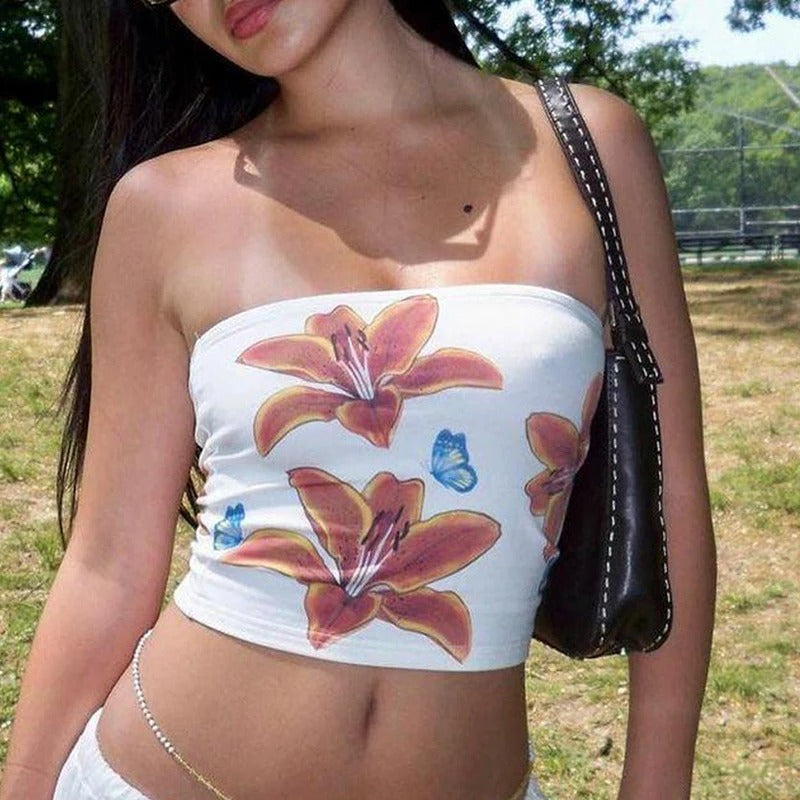 Floral tube top