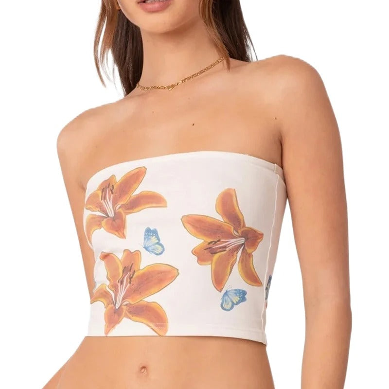 Floral tube top